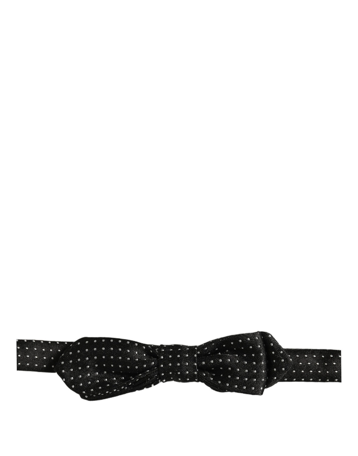 Black White Polka Dot Adjustable Neck Papillon Bow Tie