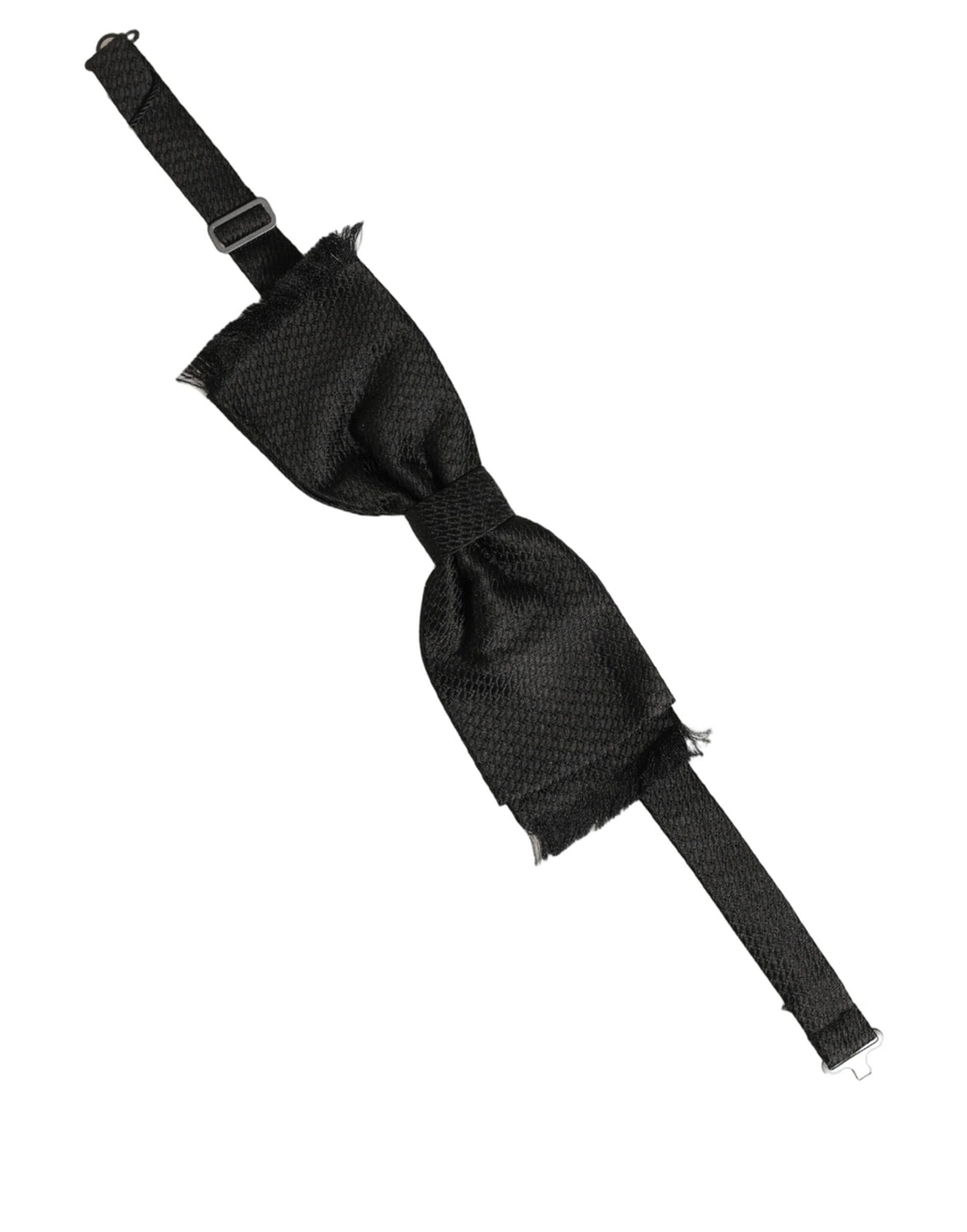 Men Black 100% SIlk Adjustable Neck Papillon Bow Tie