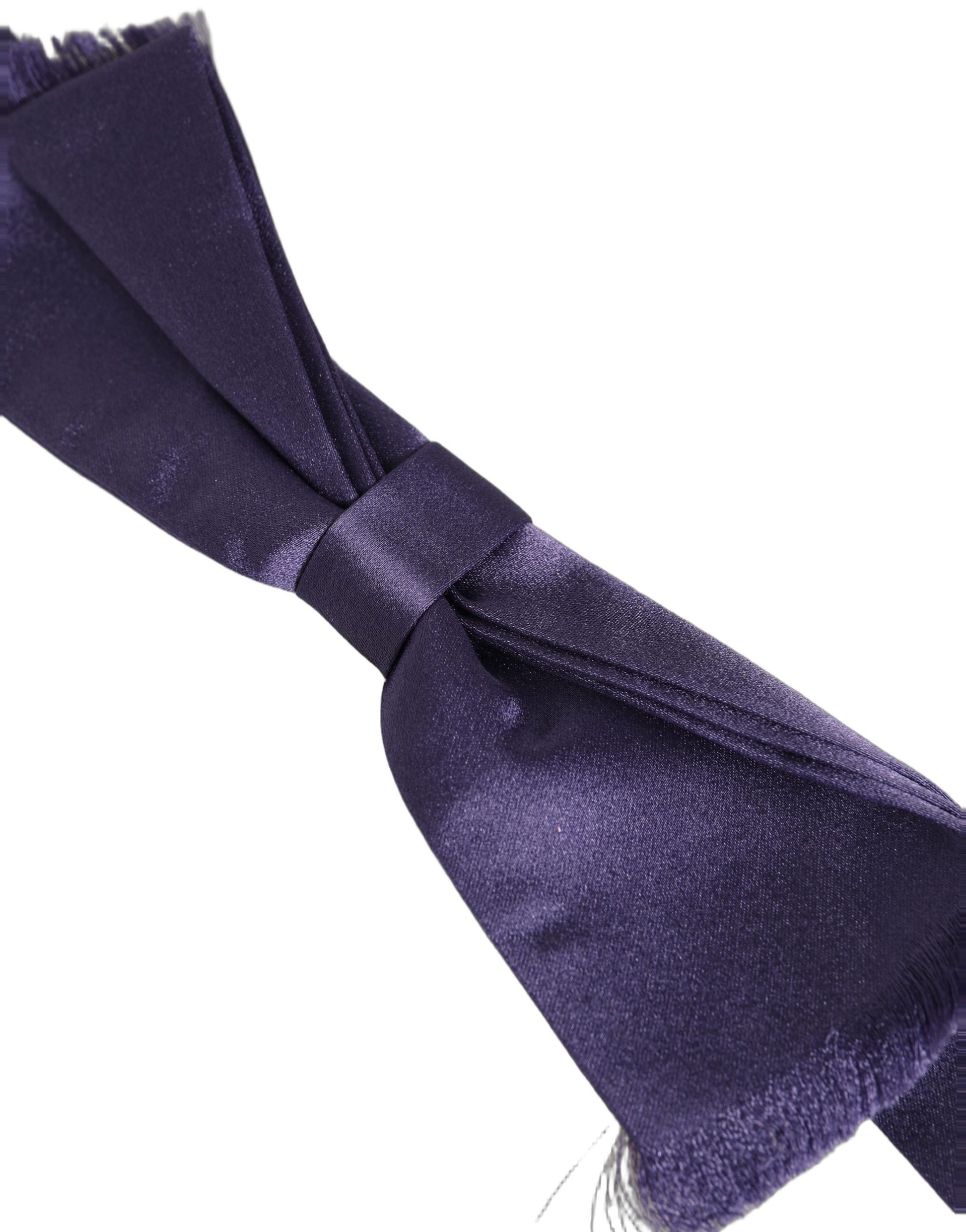 Men Purple 100% Silk Adjustable Neck Papillon Bow Tie