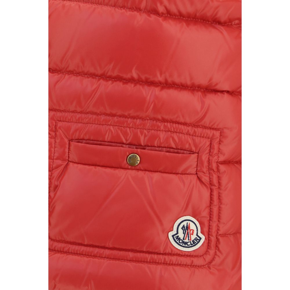 Red Polyamide Sleeveless Jacket