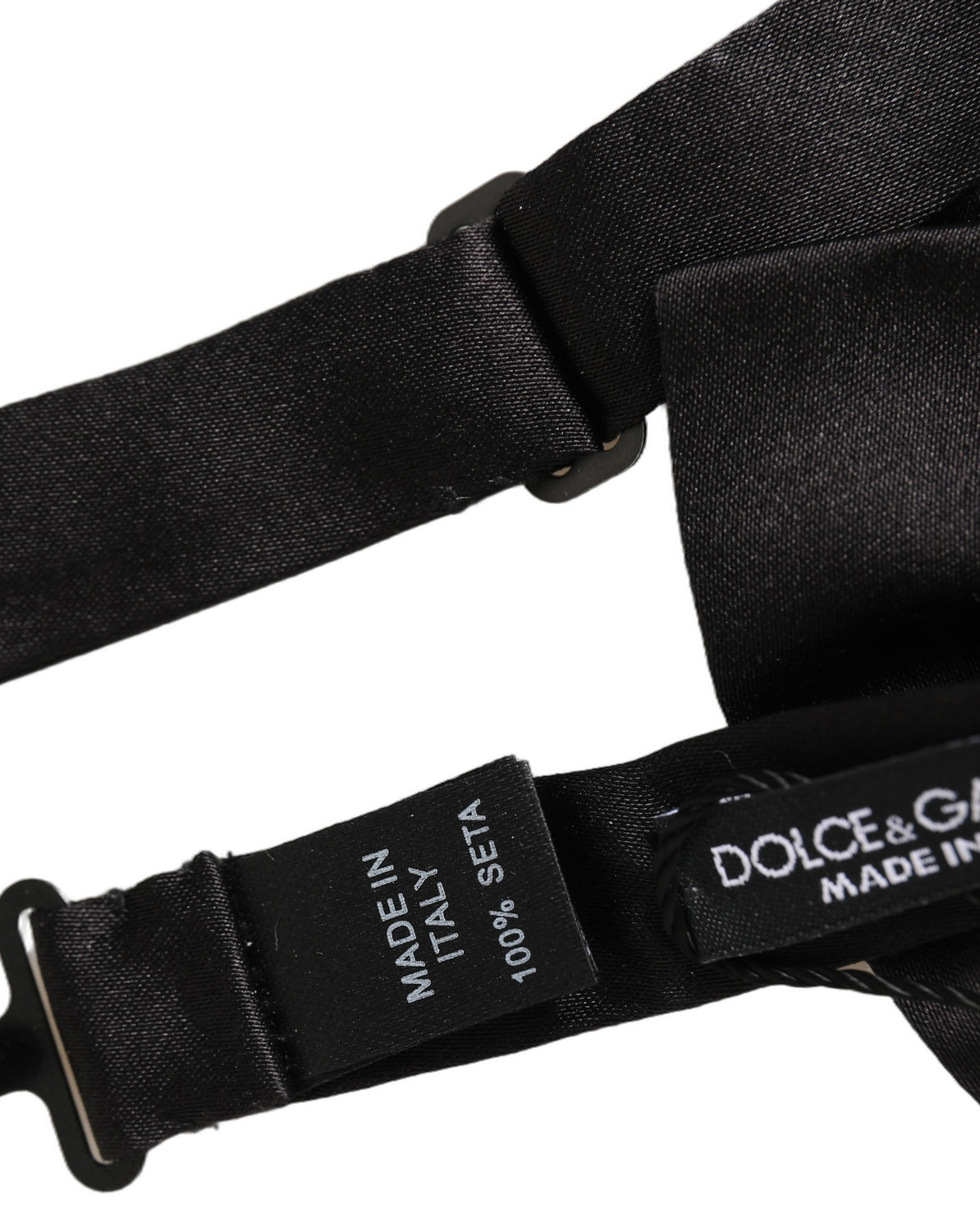 Men Black 100% Silk Adjustable Neck Papillon Bow Tie