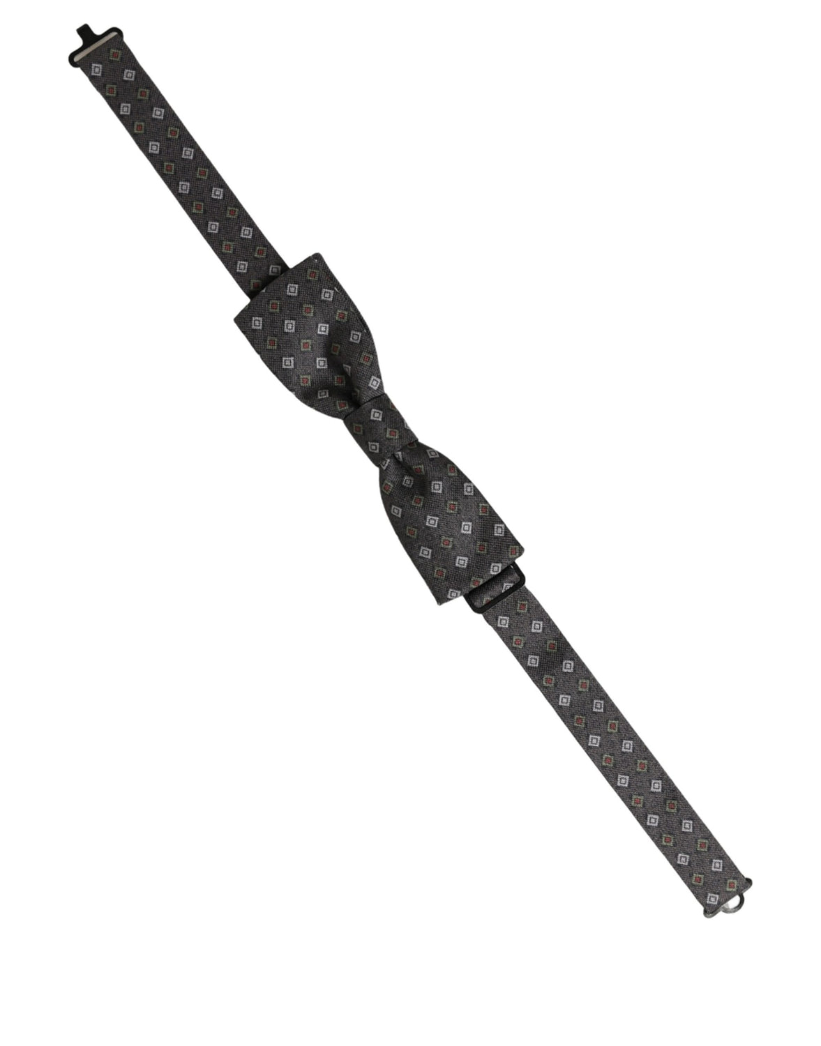 Men Dark Gray Geometric Adjustable Bow Tie