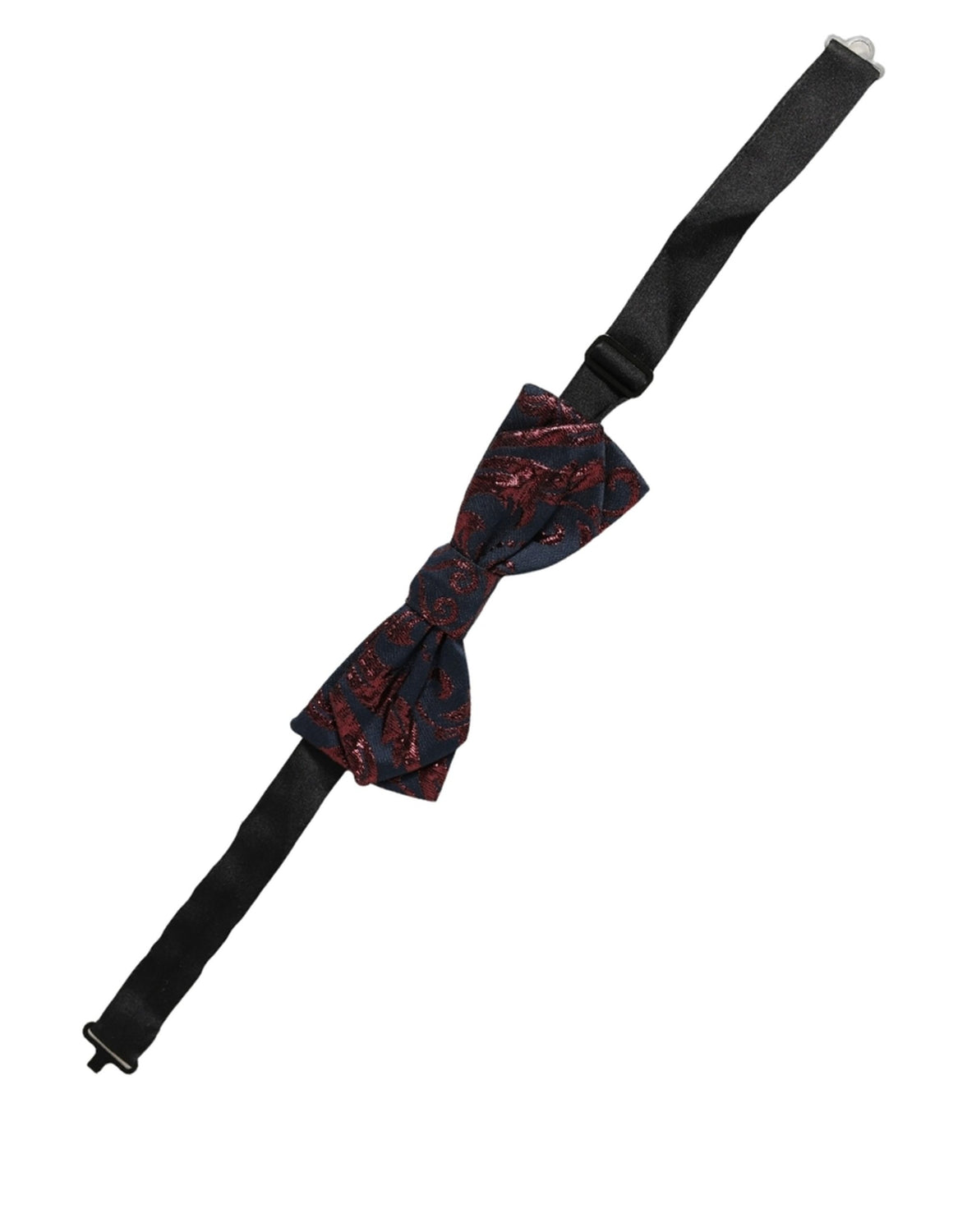Men Blue Red Paisley Adjustable Neck Papillon Bow Tie