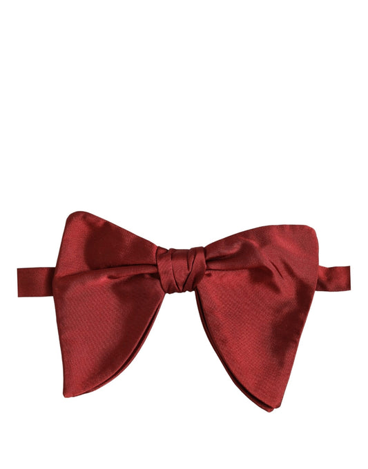 Men Red 100% Silk Adjustable Neck Papillon Bow Tie