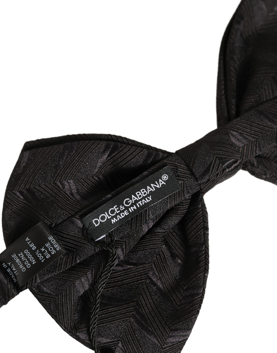 Men Black Patterned Adjustable Neck Papillon Bow Tie
