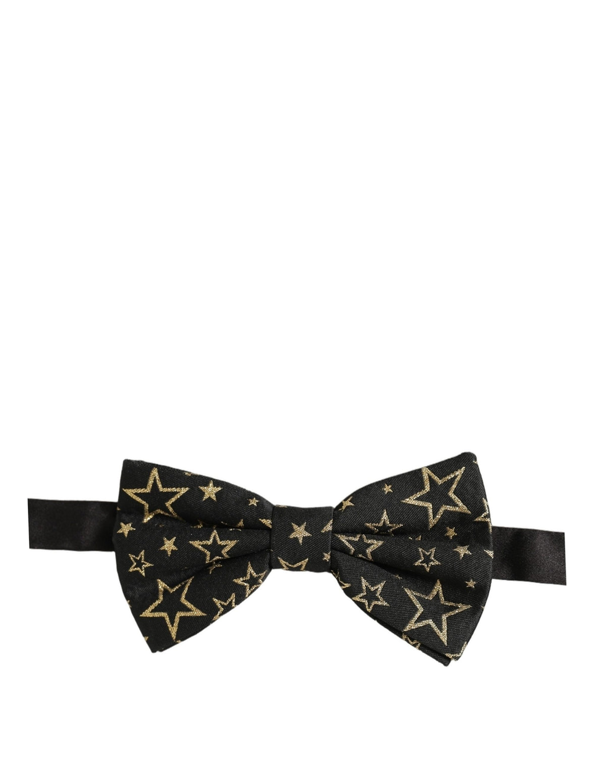 Men Black Star 100% Silk Adjustable Neck Papillon Bow Tie
