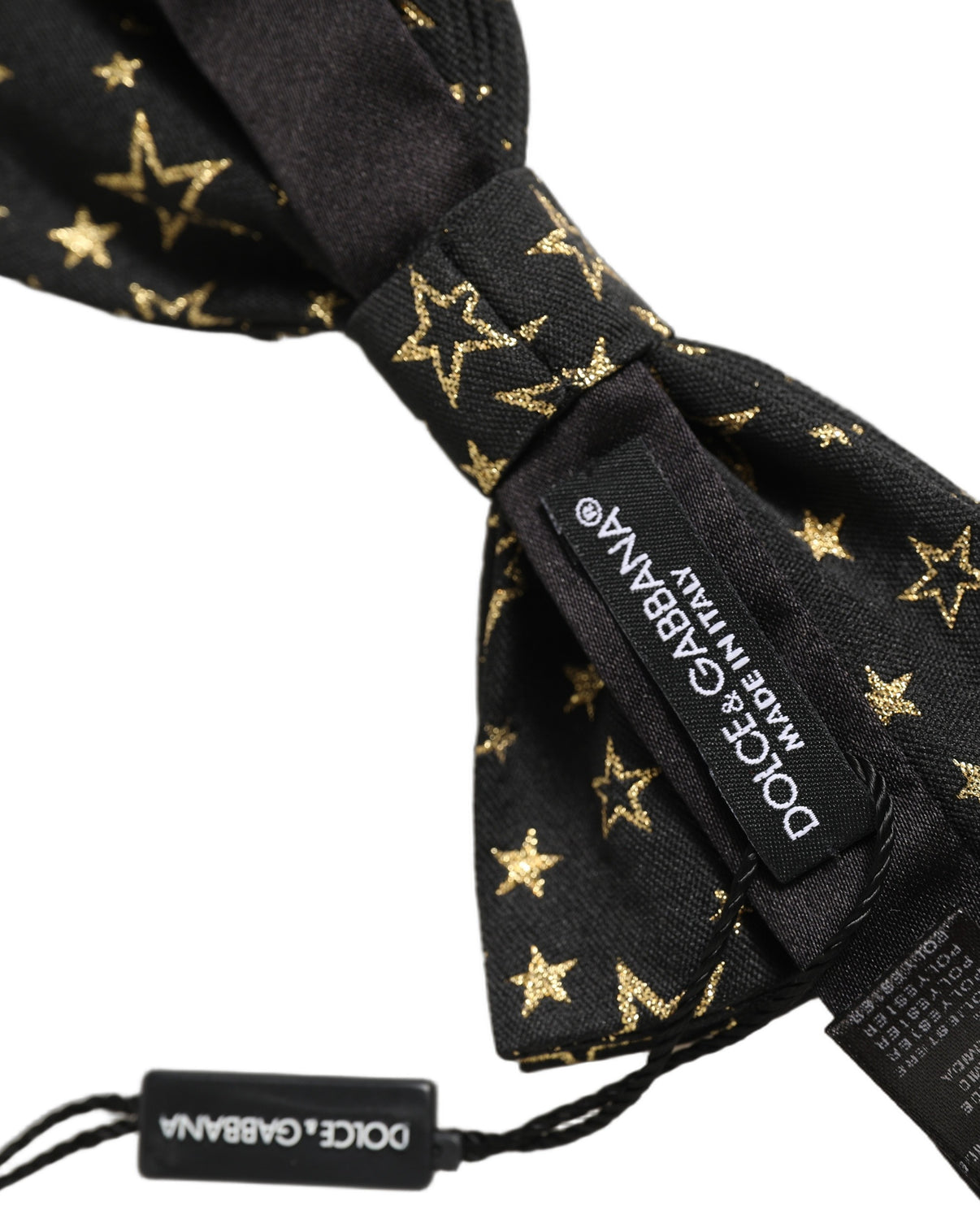 Men Black Star 100% Silk Adjustable Neck Papillon Bow Tie