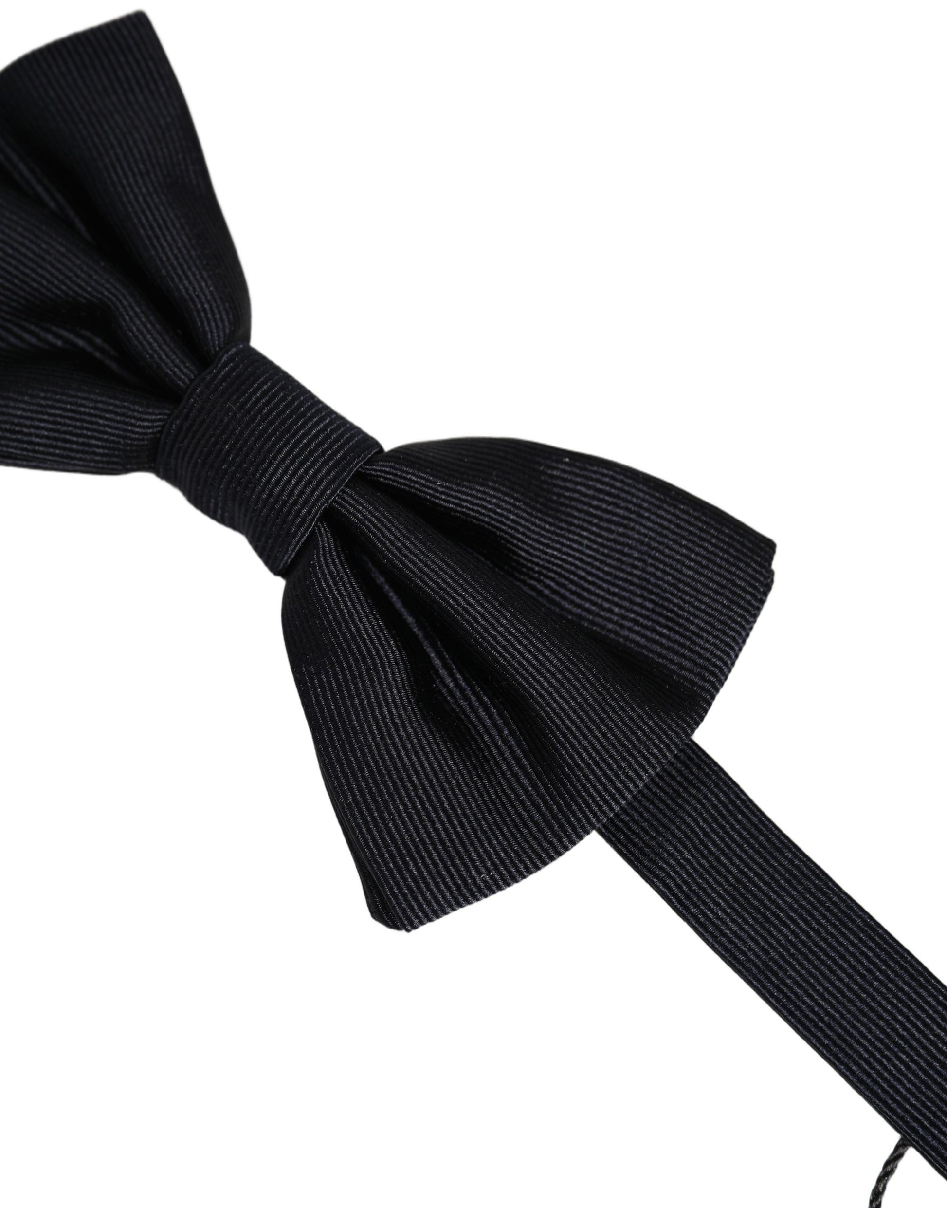 Men Black 100% Silk Adjustable Neck Papillon Bow Tie
