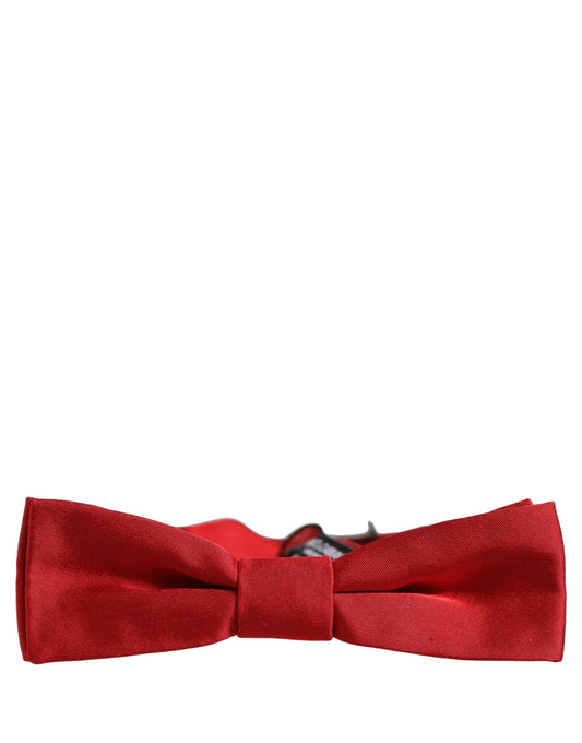 Men Red 100% Silk Adjustable Neck Papillon Bow Tie