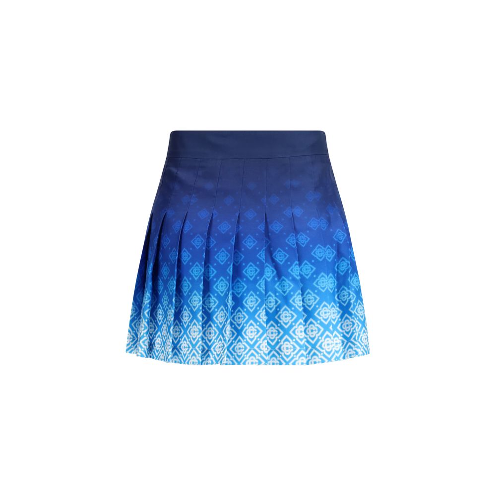 Blue Silk Mini Skirt