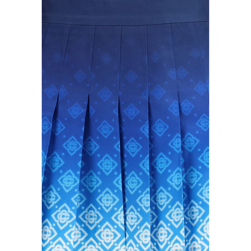 Blue Silk Mini Skirt