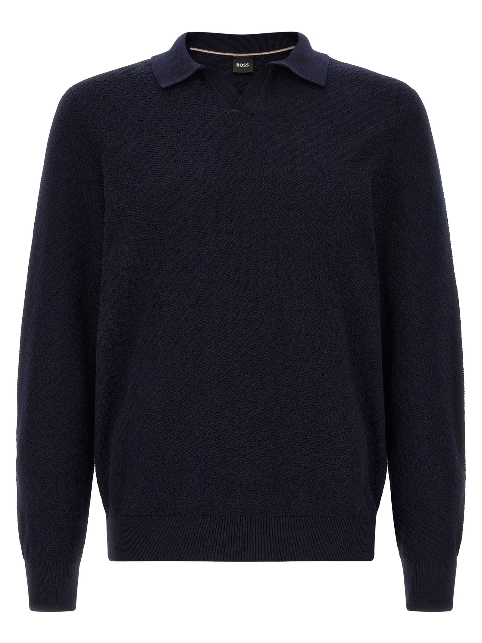 Blue Cotton Polo Shirt