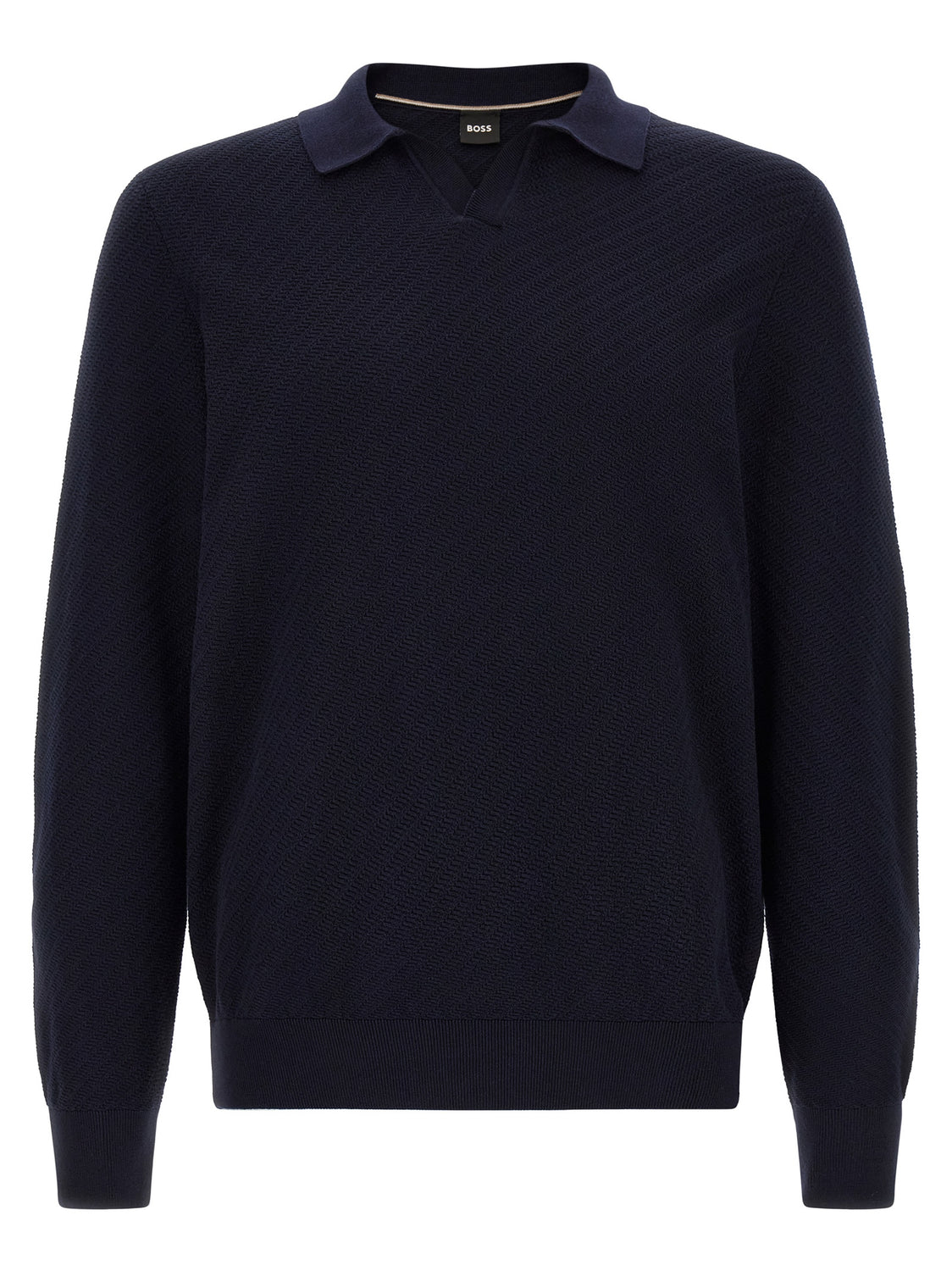Blue Cotton Polo Shirt