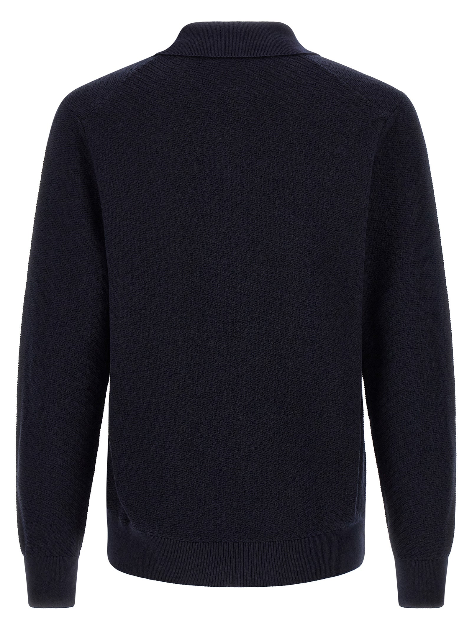Blue Cotton Polo Shirt