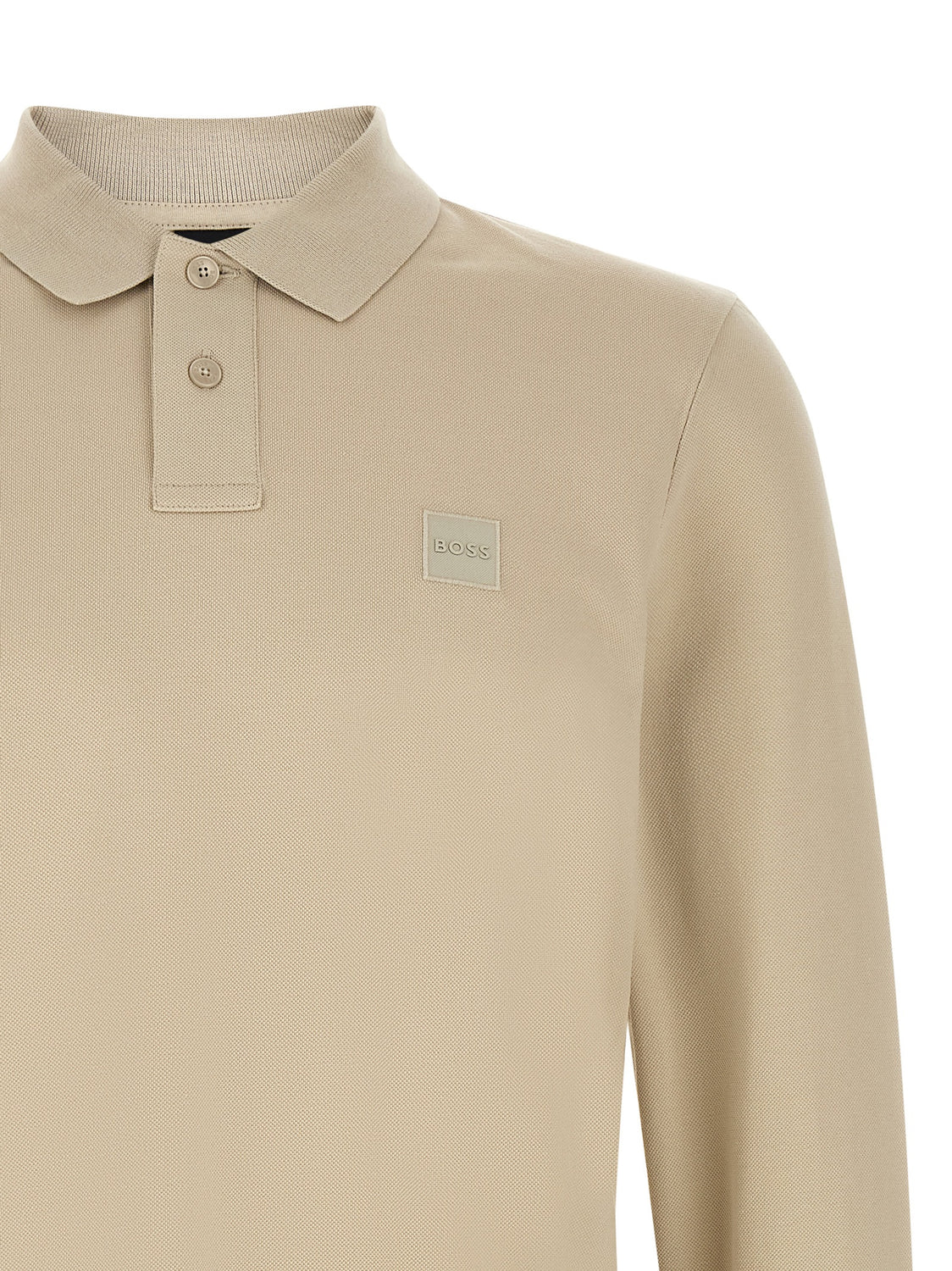 Beige Cotton Polo Shirt