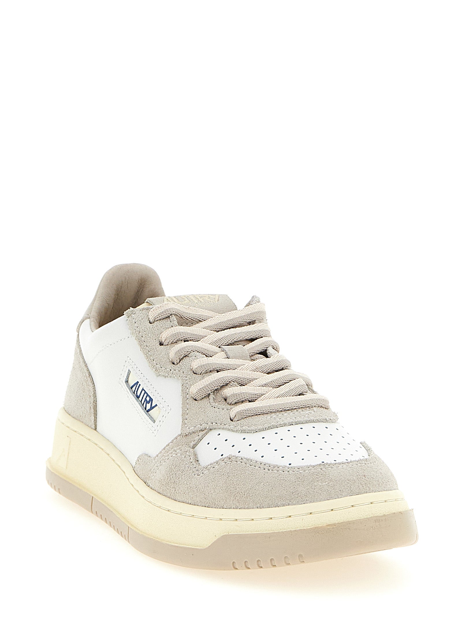 Gray Cowhide Low Top Sneakers