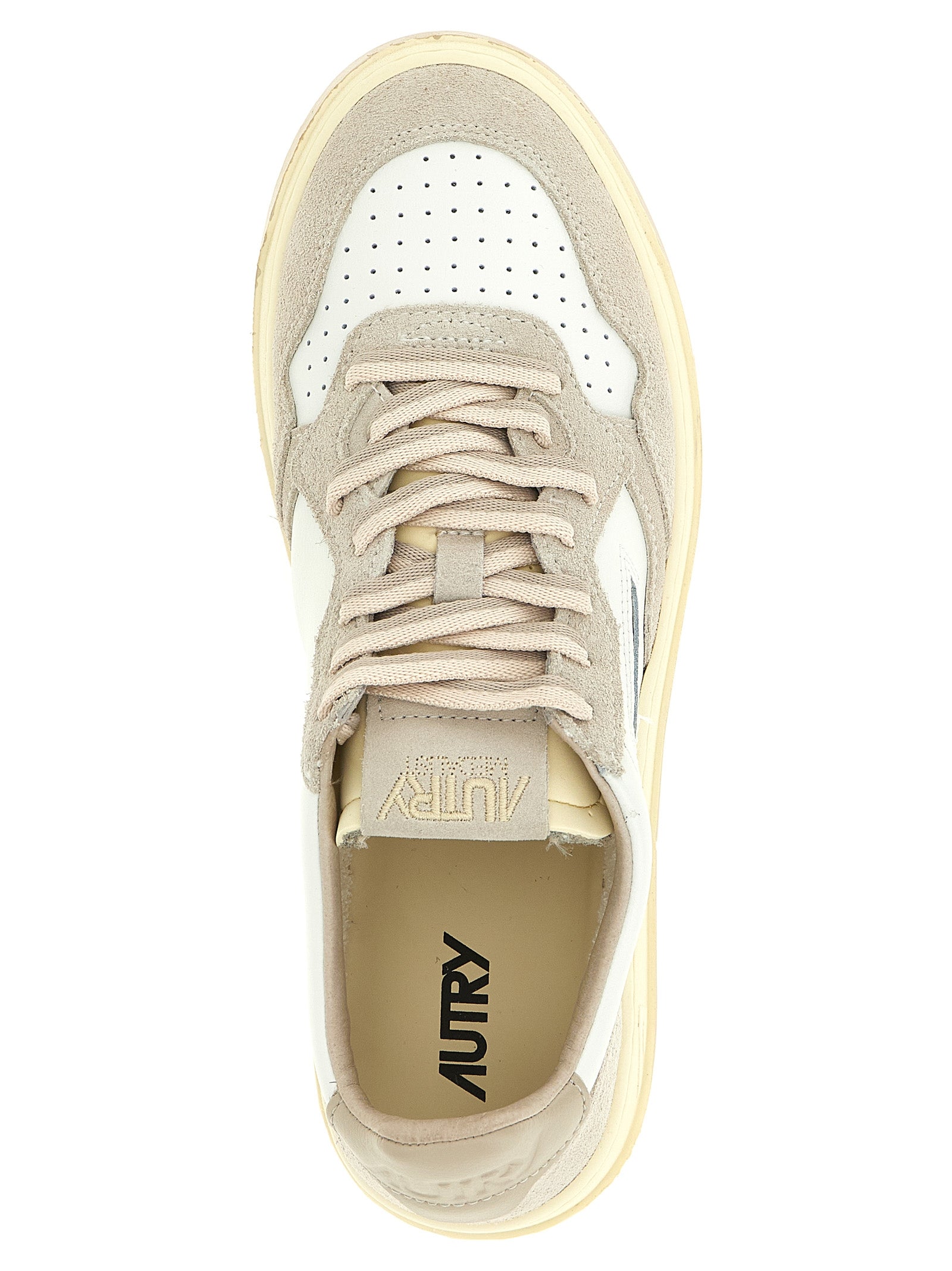 Gray Cowhide Low Top Sneakers