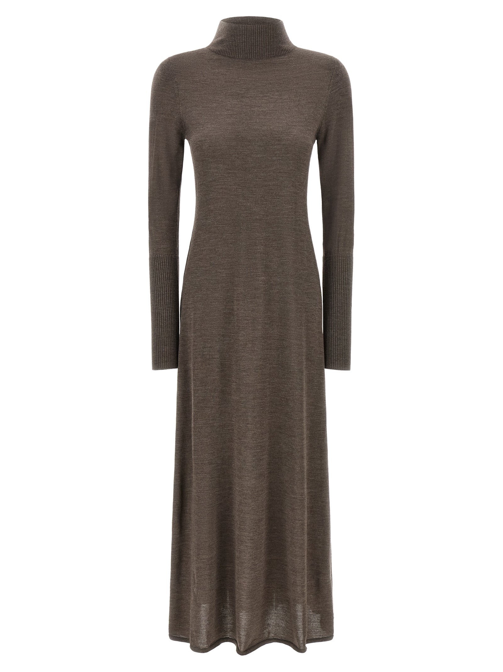 Beige Wool Long Dress