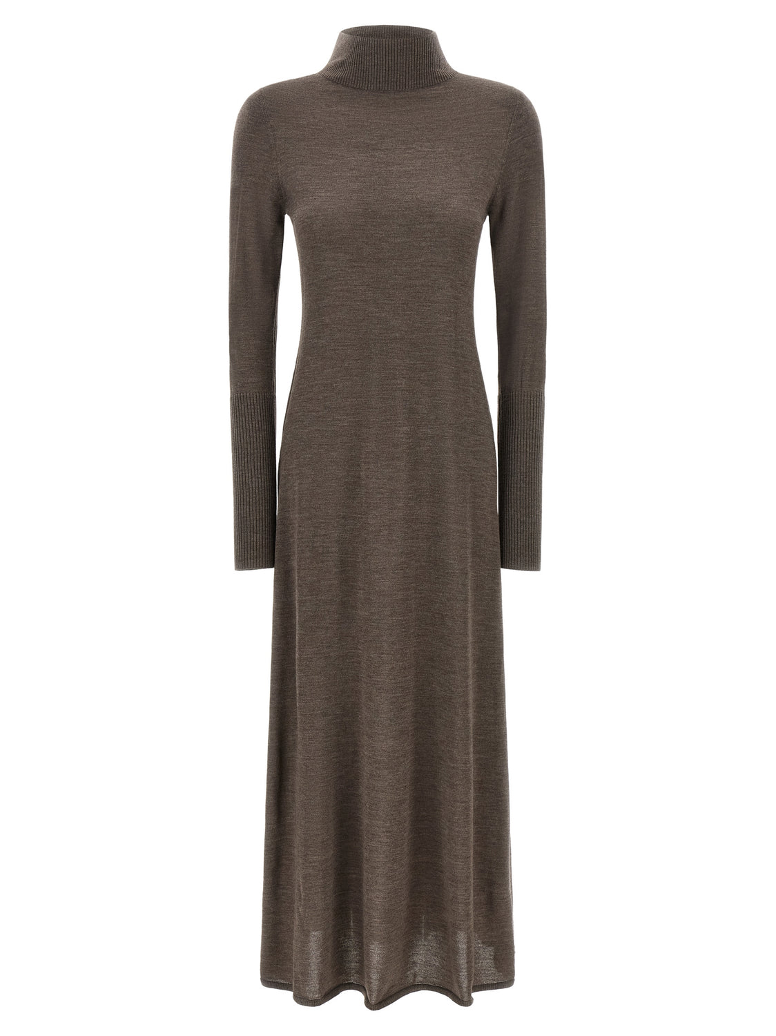 Beige Wool Long Dress