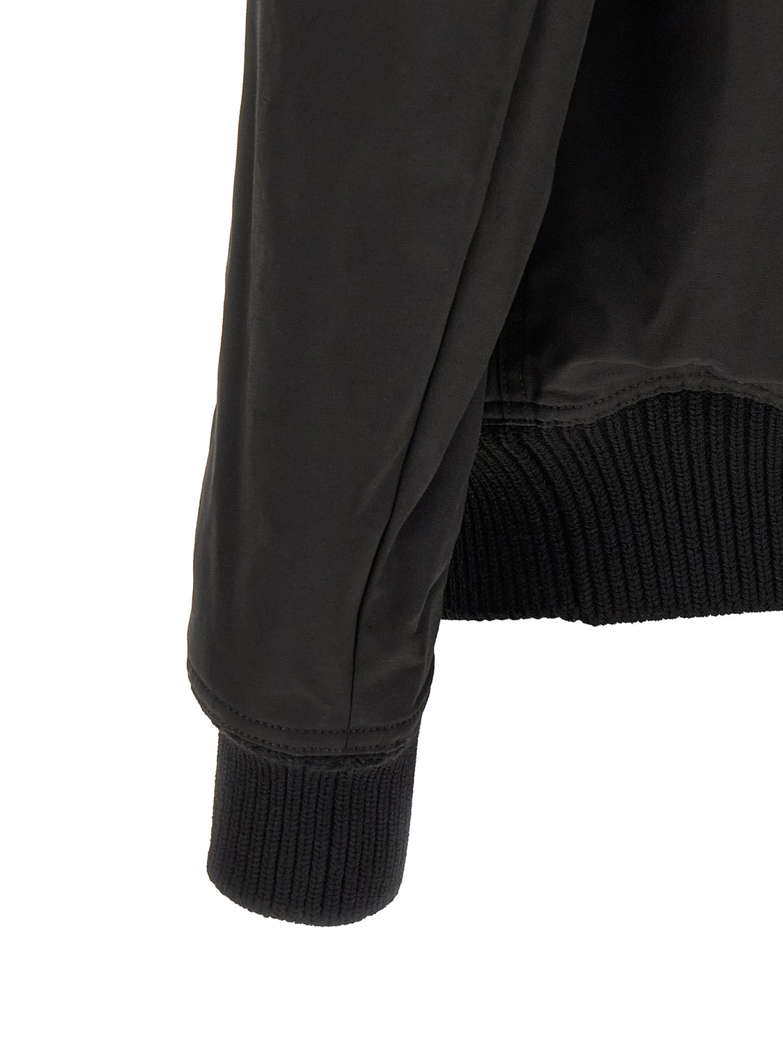 Black Nylon Bomber