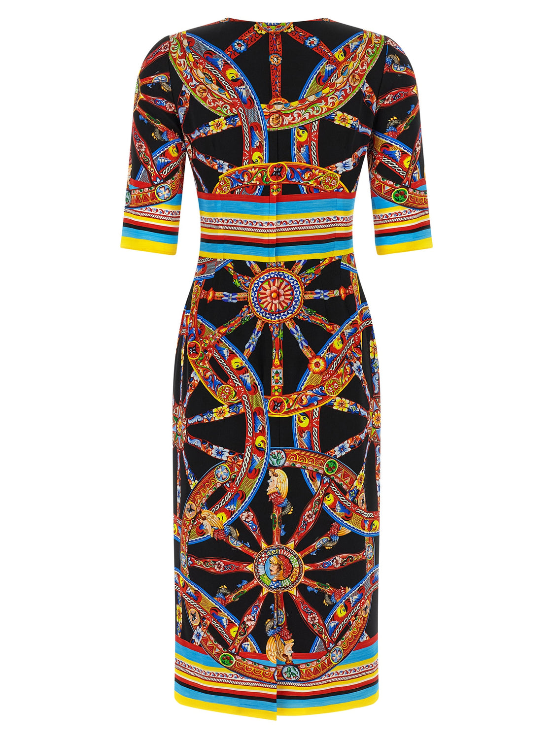 Multicolor Silk Midi Dress