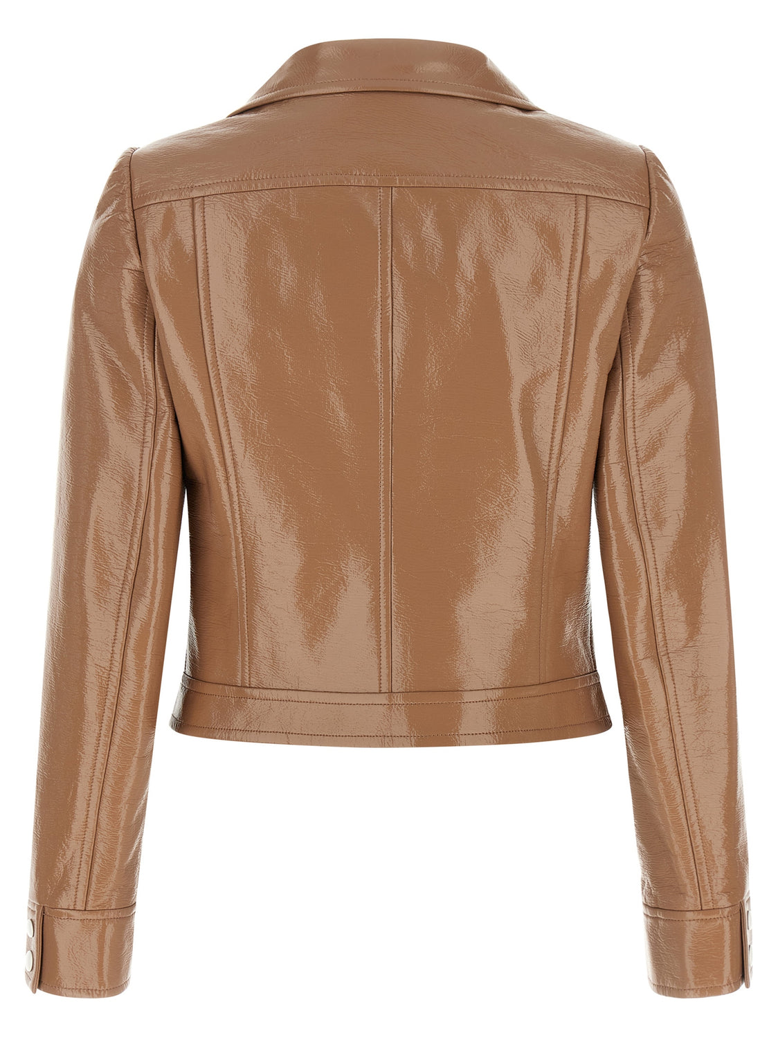 Brown Cotton Full-Length Jacket