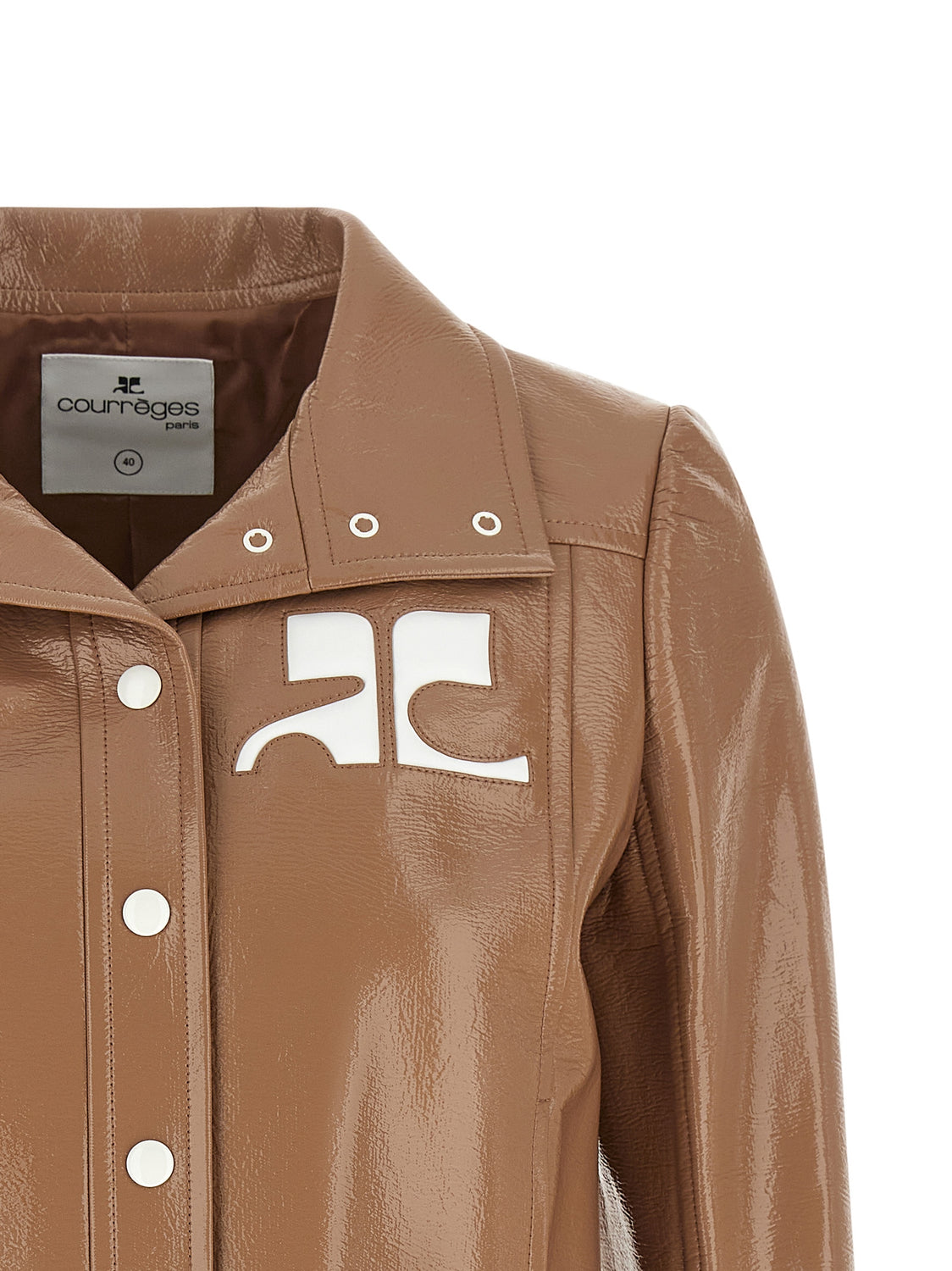 Brown Cotton Full-Length Jacket