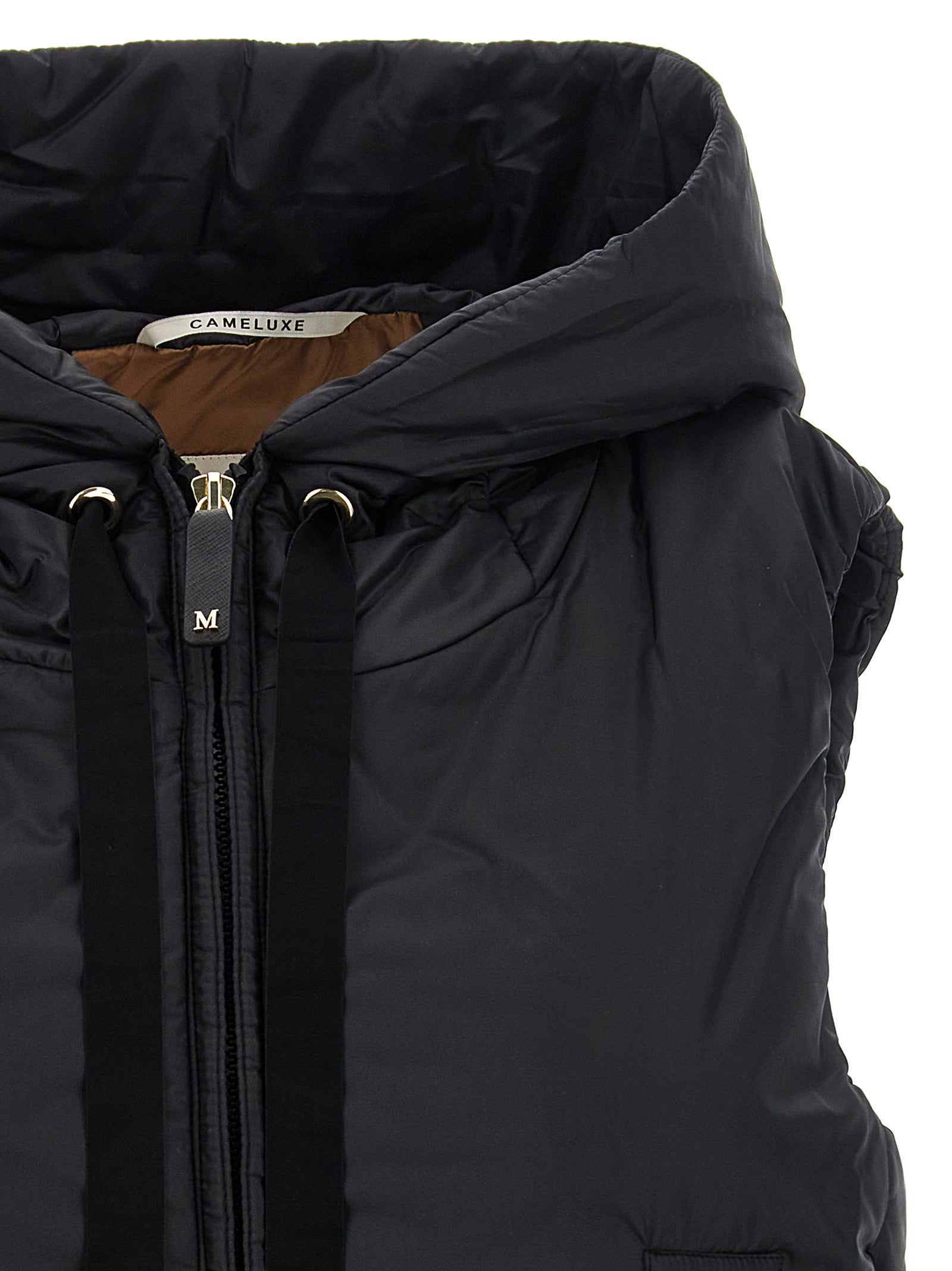 Black Polyester Sleeveless Jacket