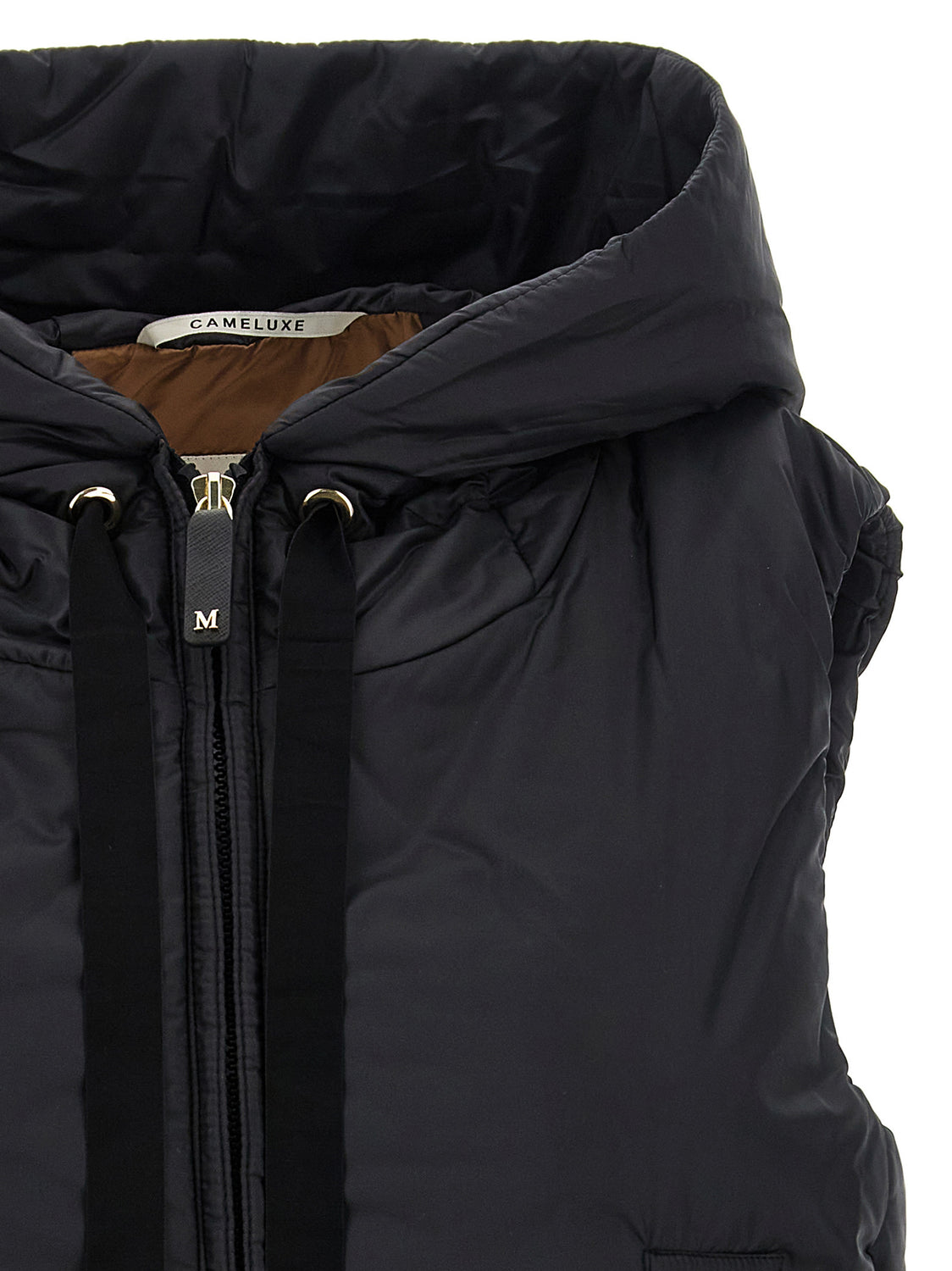 Black Polyester Sleeveless Jacket