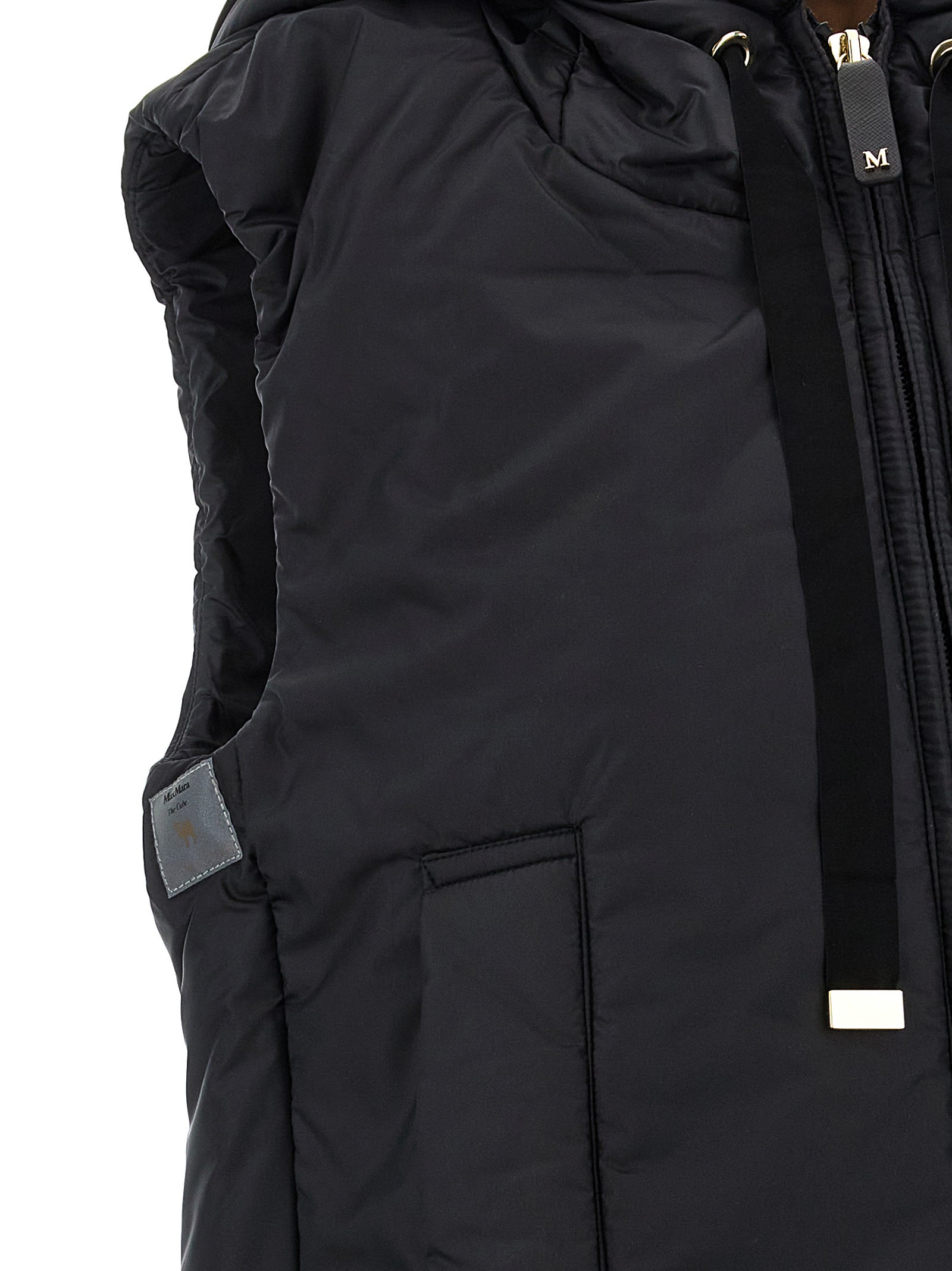 Black Polyester Sleeveless Jacket