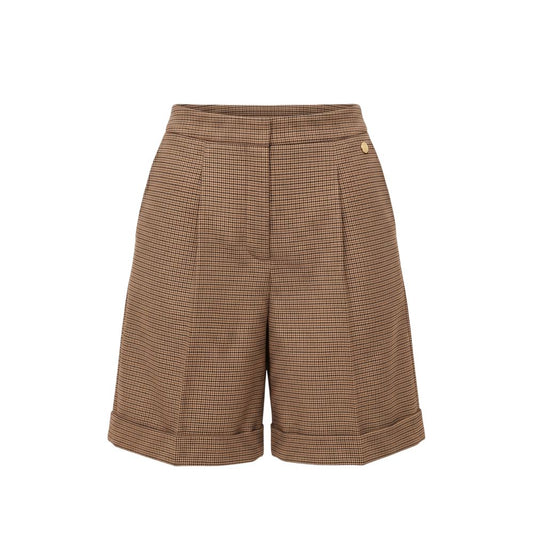Brown Viscose Women Shorts