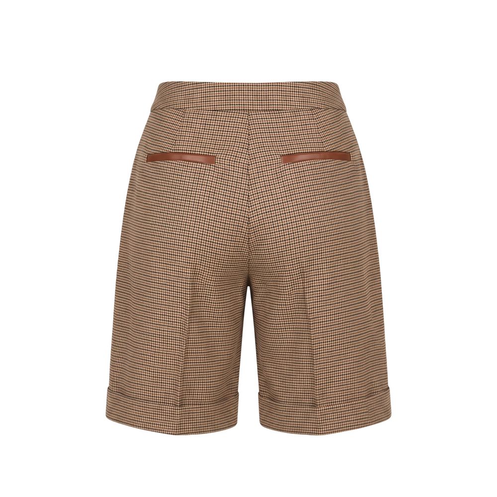Brown Viscose Women Shorts