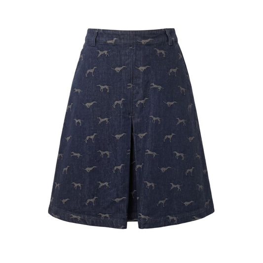 Blue Cotton Women Skirt