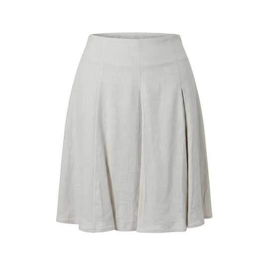 Beige Viscose Women Skirt