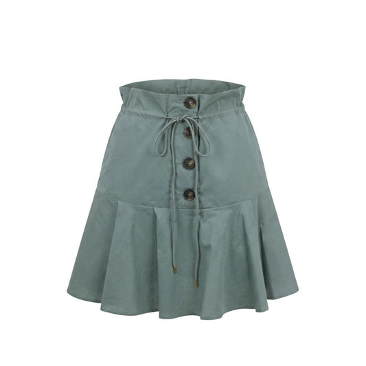 Green Cotton Women Skirt