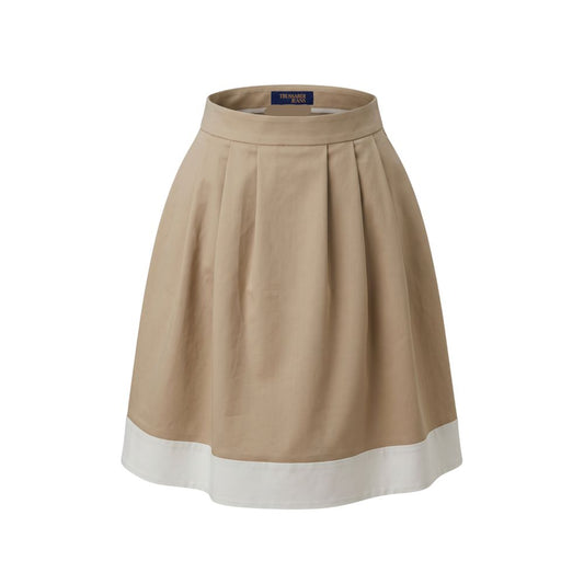 Beige Cotton Women Skirt