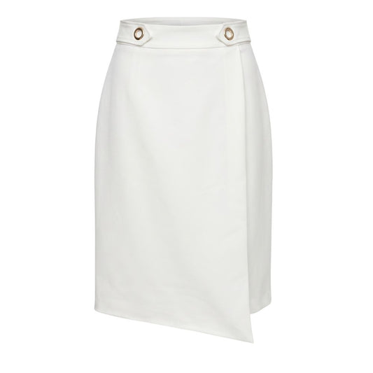 White Polyester Women Skirt