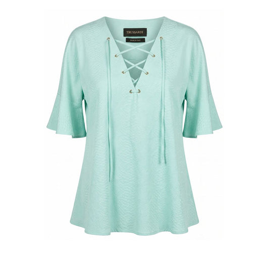 Light Blue Cotton Women Shirt