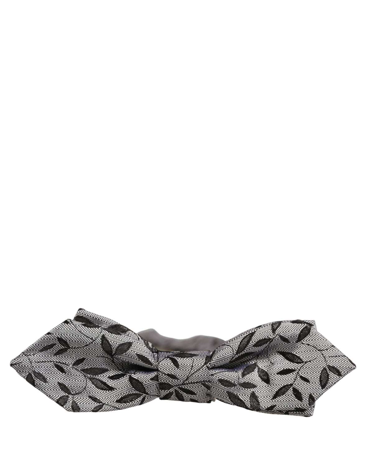Men Gray Abstract Silk Adjustable Neck Papillon Bow Tie