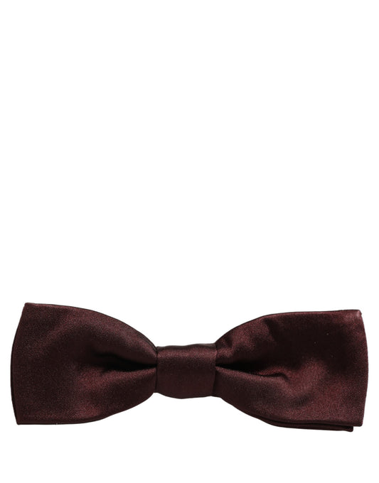Men Brown 100% Silk Adjustable Neck Papillon Bow Tie