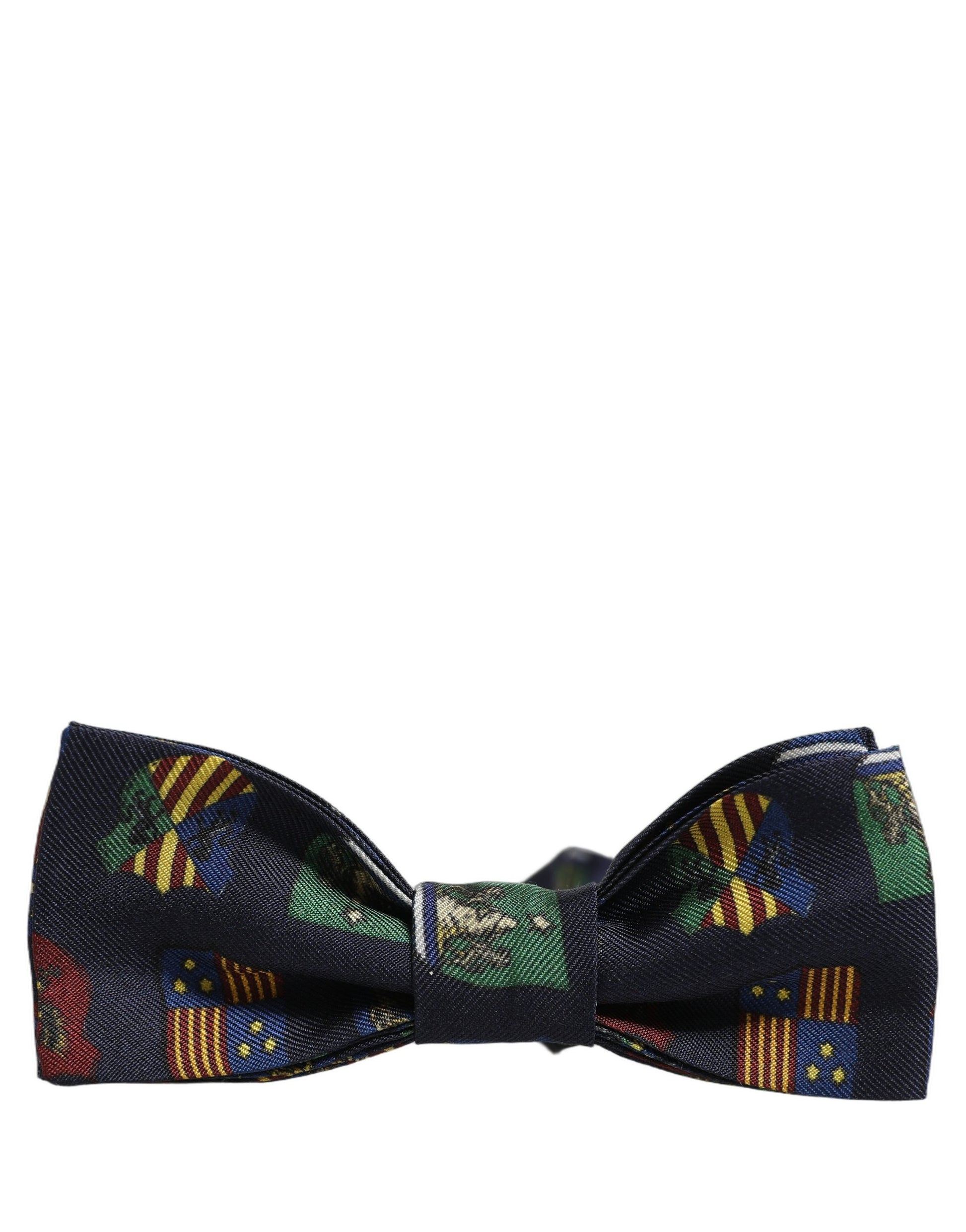 Men Blue Flags 100% Silk Adjustable Neck Papillon Bow Tie