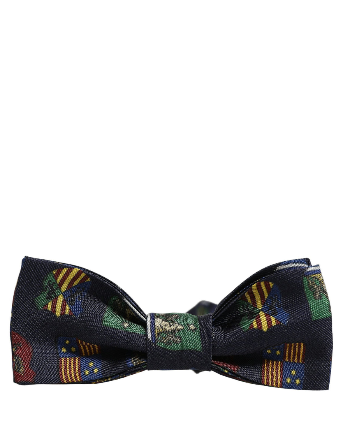 Men Blue Flags 100% Silk Adjustable Neck Papillon Bow Tie