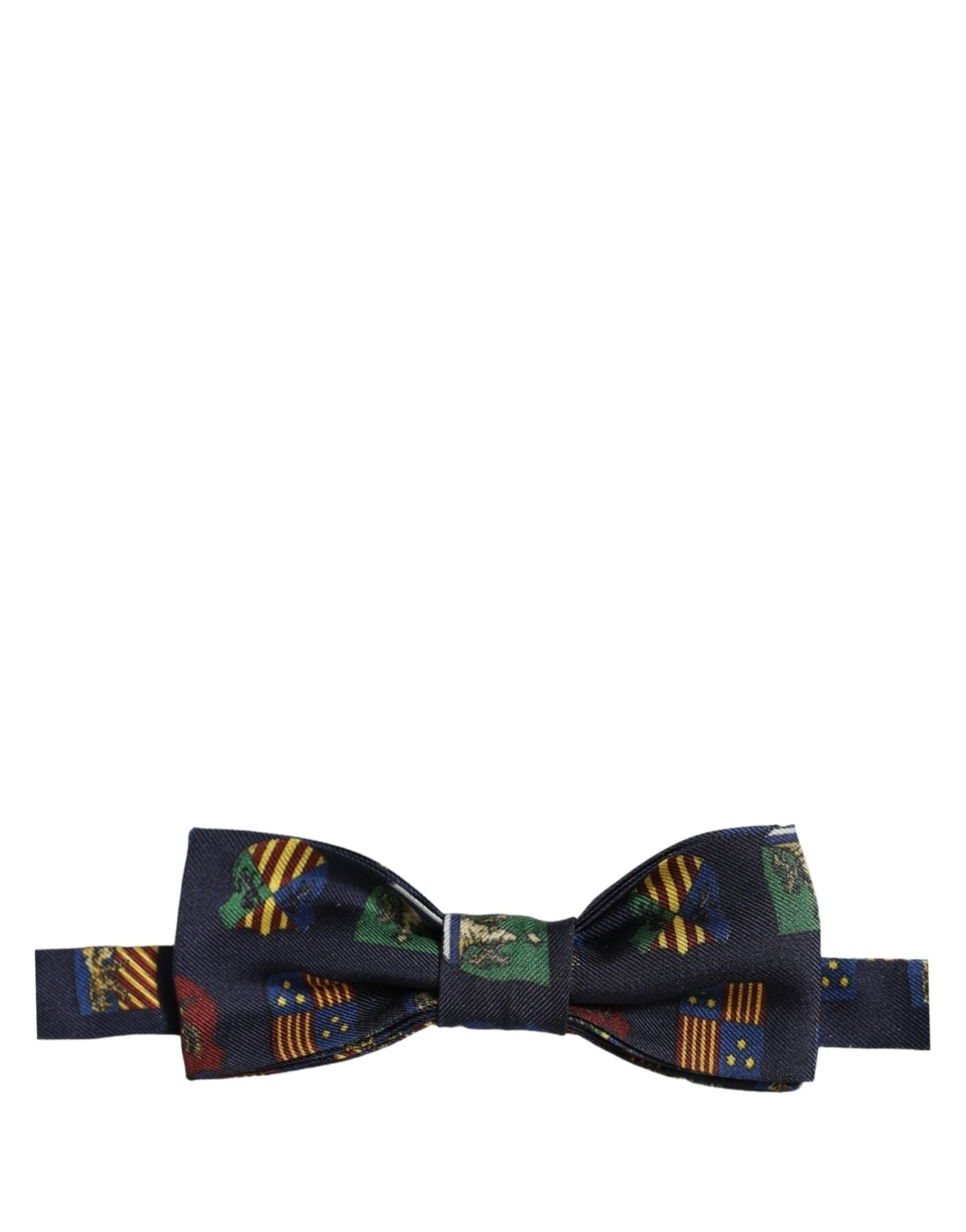 Men Blue Flags 100% Silk Adjustable Neck Papillon Bow Tie