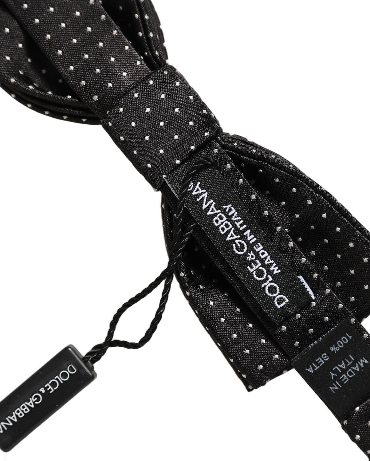 Black White Polka Dot Adjustable Neck Papillon Bow Tie