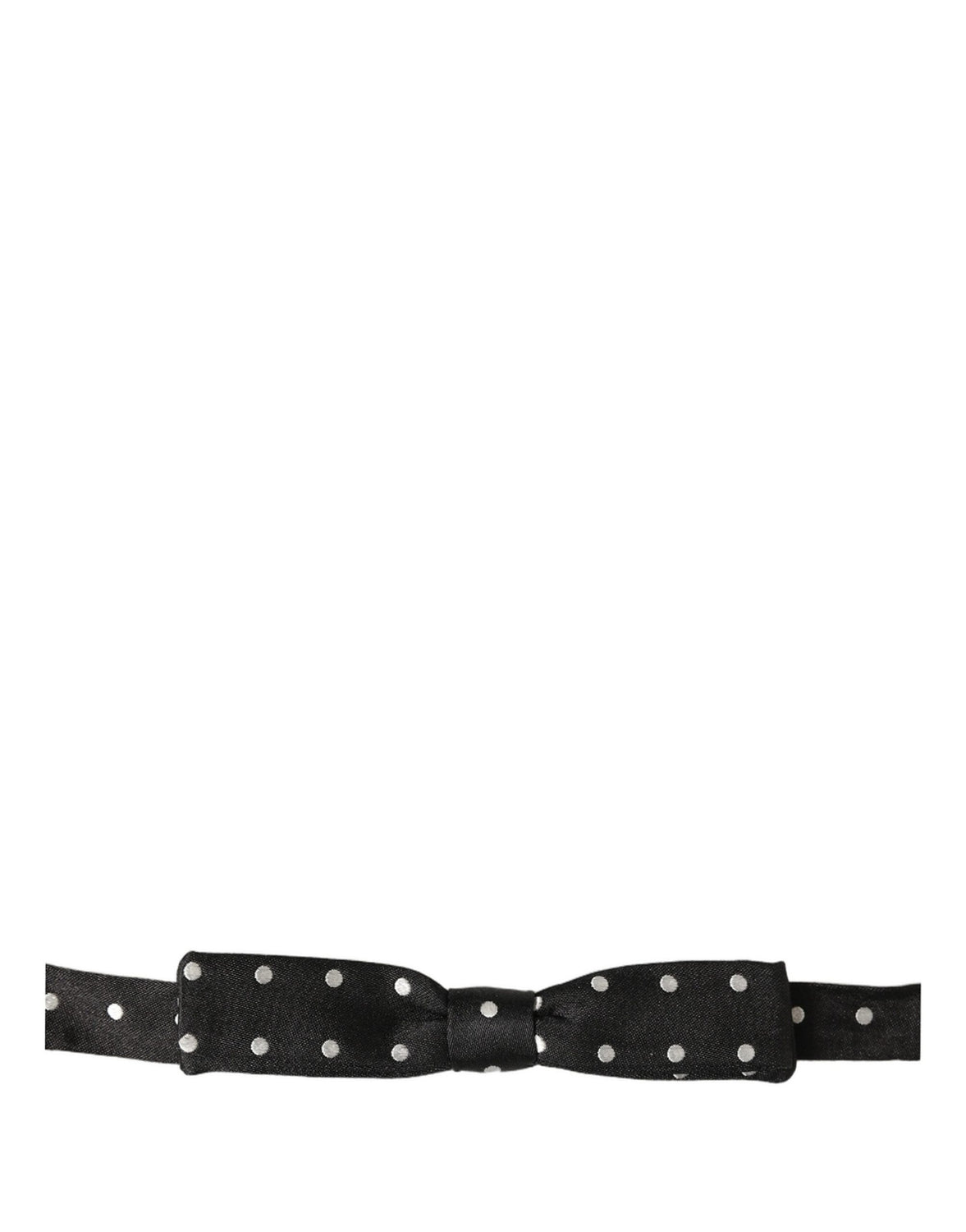 Black White Polka Dot Adjustable Neck Papillon Bow Tie