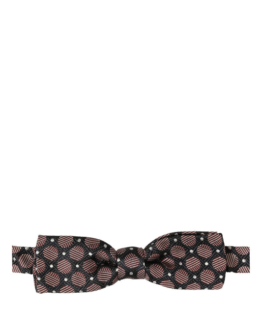 Multicolor Geometric Silk Adjustable Neck Papillon Bow Tie