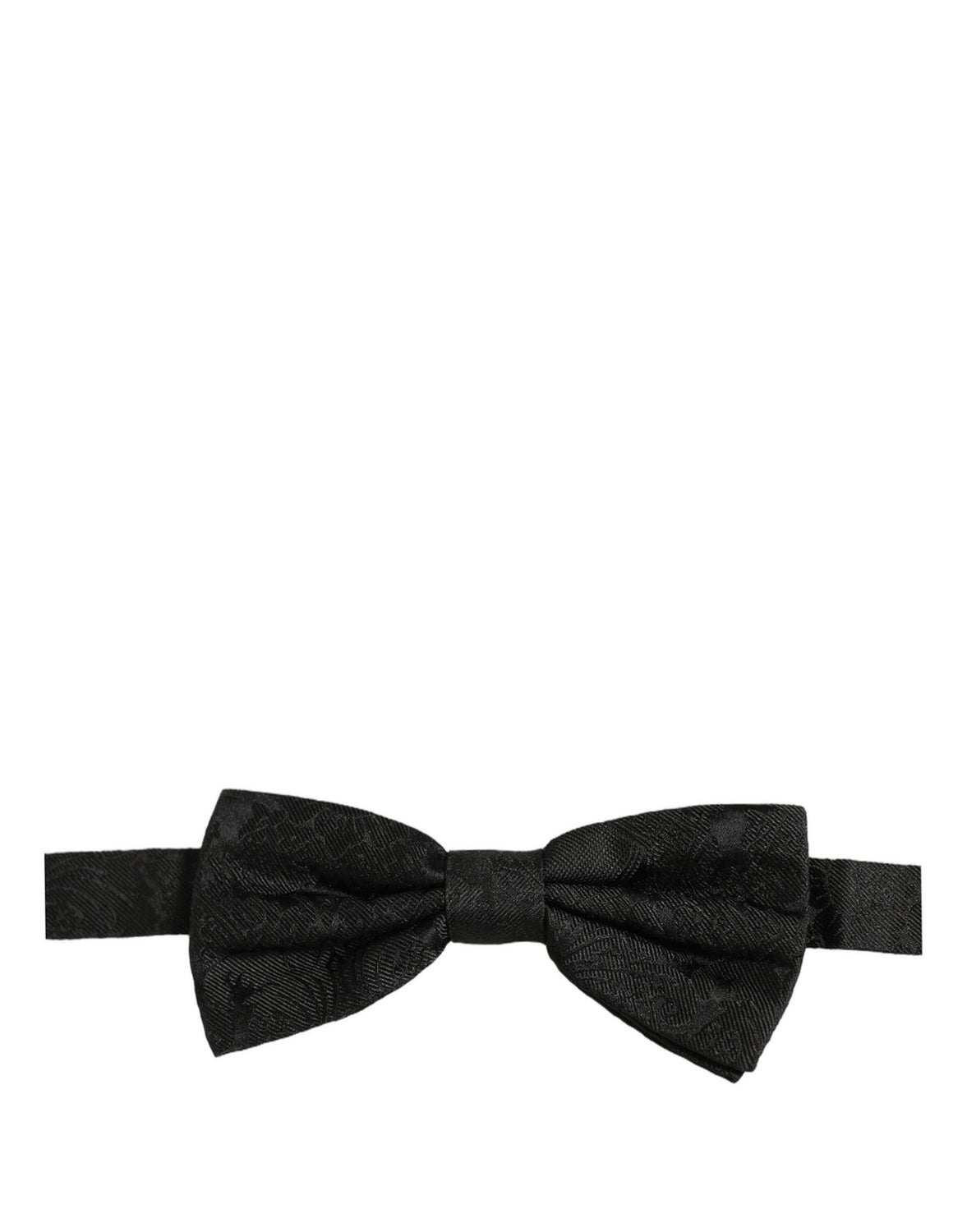 Men Black Paisley Silk Adjustable Neck Papillon Bow Tie