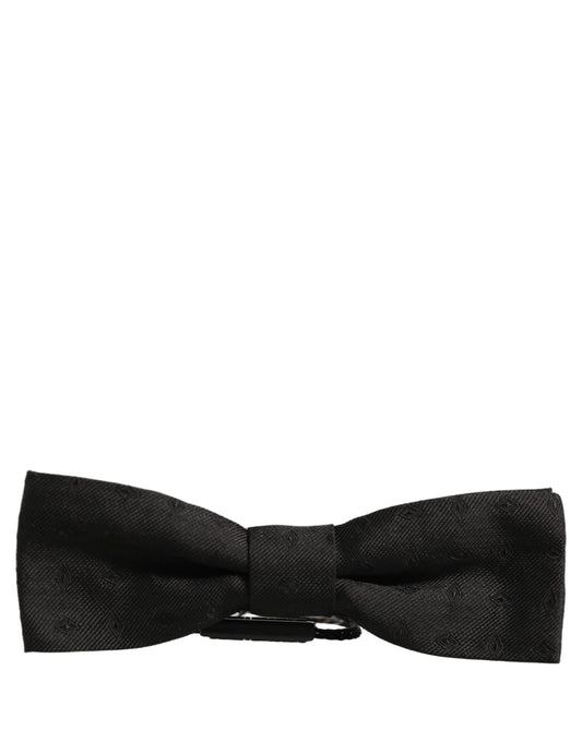 Men Dark Gray 100% Silk Adjustable Neck Papillon Bow Tie