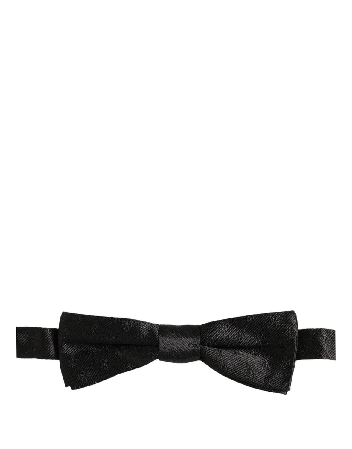 Men Black Floral Silk Adjustable Neck Papillon Bow Tie