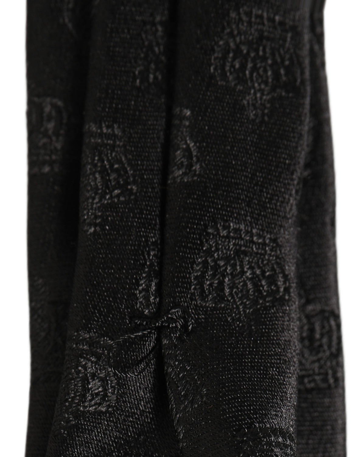 Men Black Crown Print Silk Adjustable Tied Necktie Tie